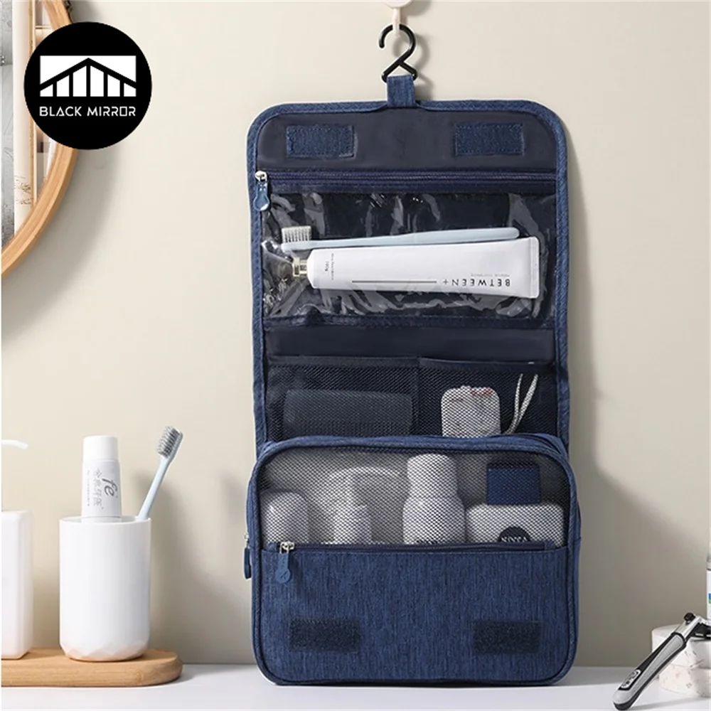 Portable Toiletry Washbag with Hanging Hook | Waterproof Cosmetic Storage Bag for Travel, Men & Women