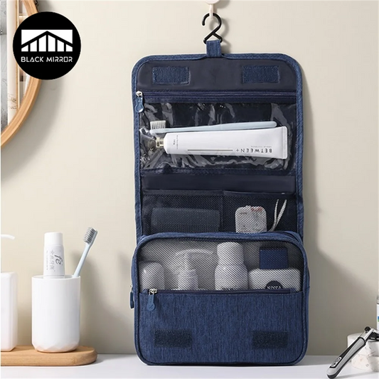 Portable Toiletry Washbag with Hanging Hook | Waterproof Cosmetic Storage Bag for Travel, Men & Women