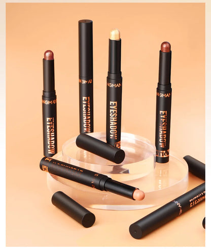 LANGMANNI 16-Color Pearl Waterproof Eyeshadow Stick – Long-Lasting Color & Face Highlight