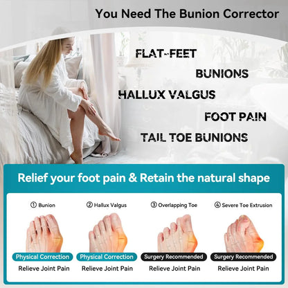 Adjustable Hallux Valgus Bunion Corrector — Big Toe Separator & Foot Straightener Sock for Pedicure & Thumb Correction