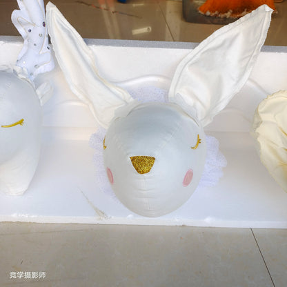 Handmade 3D Felt Animal Heads — Elephant & Swan Wall Hanging Decor for Nursery & Kids’ Bedroom