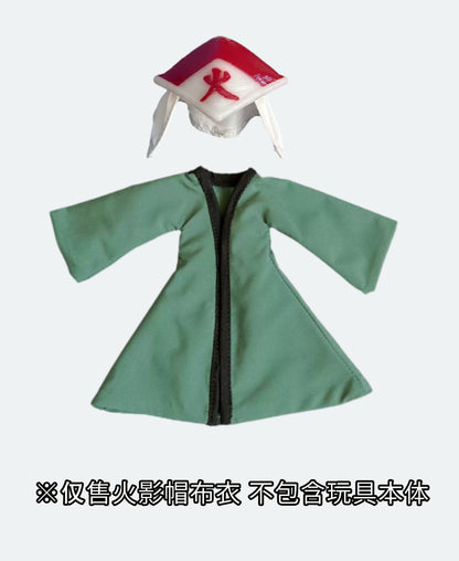 Naruto Anime Figure Accessories - 1/12 Scale Mini Robe, Skirt and Bamboo Hat for SHF Action Figures