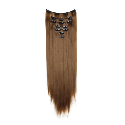 WIGSIN 24-Inch Straight Hair Extensions - 7-Piece Clip-In Synthetic Hair Set for Women