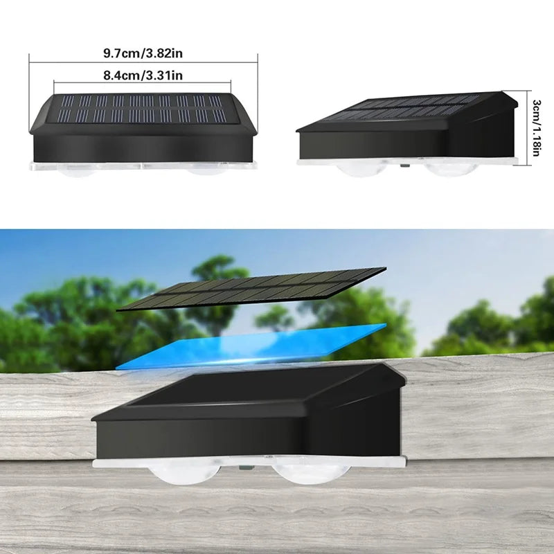 Solar LED Outdoor Wall Light - Waterproof Solar Powered Garden Lamp for Door Number, Balcony & Villa Decor