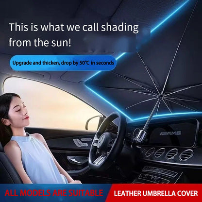 Car Windshield Sunshade - Portable Front Window Sunscreen Heat Insulation Shade with Storage Design