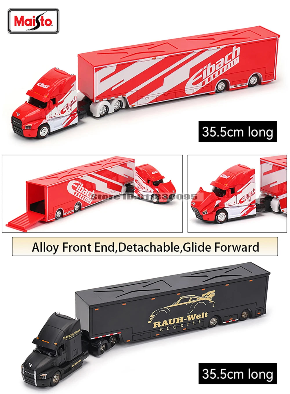 Maisto 1:64 Mack Anthem & LoneStar Trailer Model — Alloy Diecast Transport Simulation Car Collection