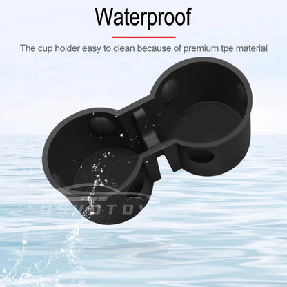 USVOTOV Water Cup Holder for Tesla Model 3/Y (2022-2024) - TPE Insert Storage Box and Center Console Organizer