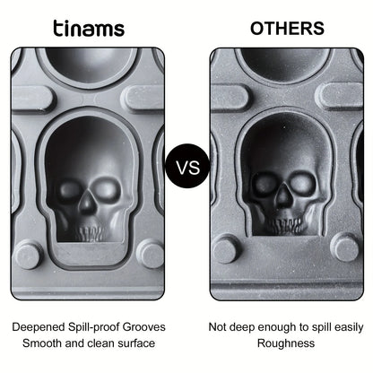 Skull Ice Ball Mold – 3D Silicone Ice Cube Tray, BPA-Free for Freezer & Cocktails