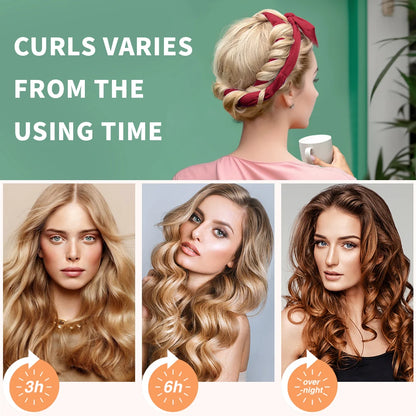 No Heat Hair Curler Headband: Heatless Curling Rod Lazy Hair Rollers for Soft Sleeping Curls - Hair Styling Tools