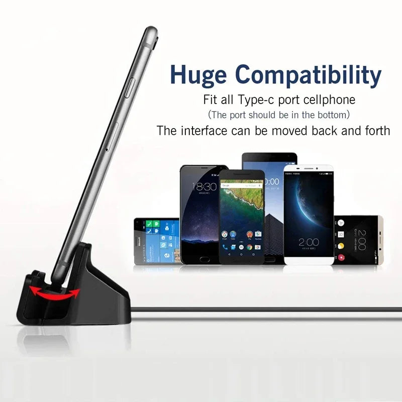 iPhone 15 Pro Max & Samsung USB-C Charging Dock - Type-C Desktop Charging Stand & Cradle