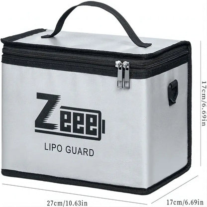 Zeee LiPo Safety Bag — 10-Cell Fireproof Adjustable Battery Storage Pouch, Large Capacity Safe Charging Guard Bag