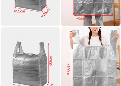 10PCS Large Plastic Storage Bags — Thick Moving & Organizer Bags for Clothes, Toys, Bedding, Duvets