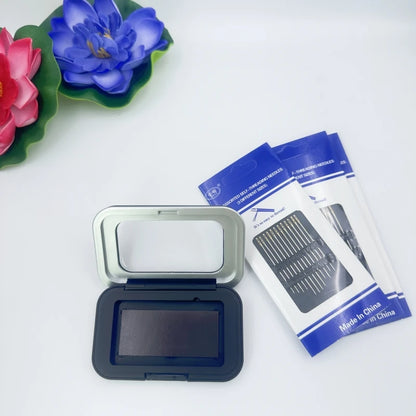 Black Rectangle Magnetic Sewing Needles Holder - Storage Case for Sewing Needle, Buttons, Pins, and Accessories