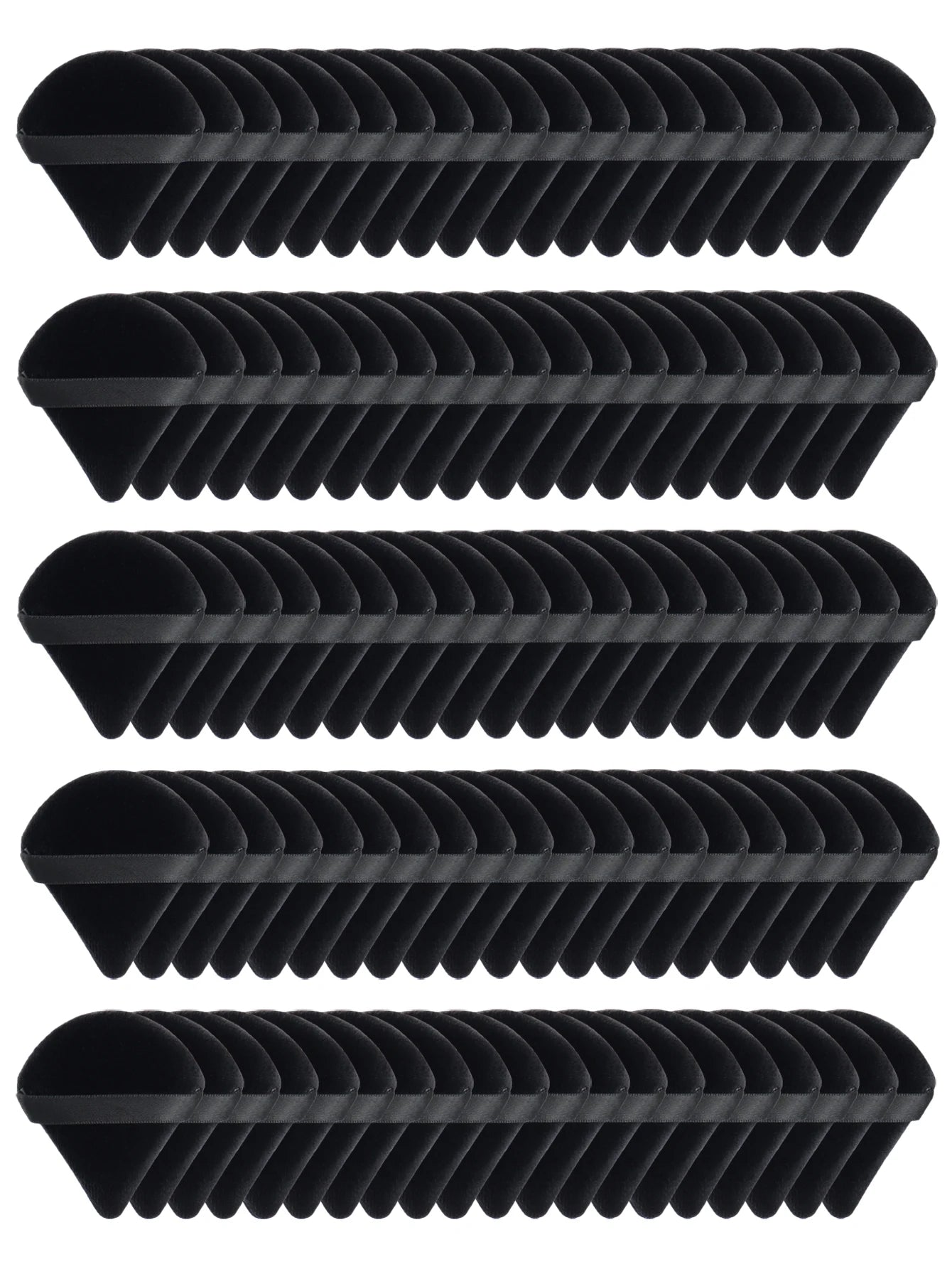 Black Triangle Makeup Puff - Soft Velvet Facial Sponge for Foundation Blending and Cosmetic Application
