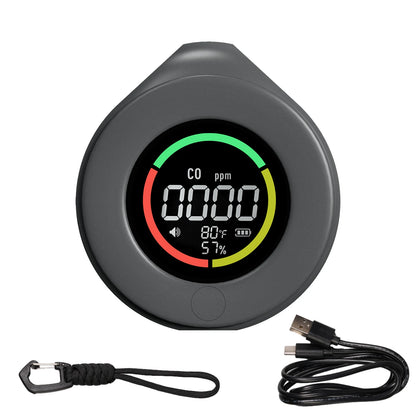 MOES Mini 3-in-1 Carbon Monoxide Detector - Portable CO, Temperature & Humidity Monitor with Magnetic Mount and Rechargeable Battery