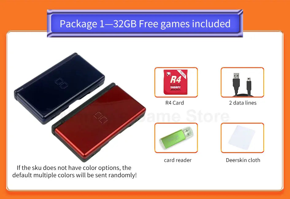 Original Nintendo DS Lite Game Console – Palm Game with Game Card & 32GB/64GB/128GB Memory Card, Mini Ultra