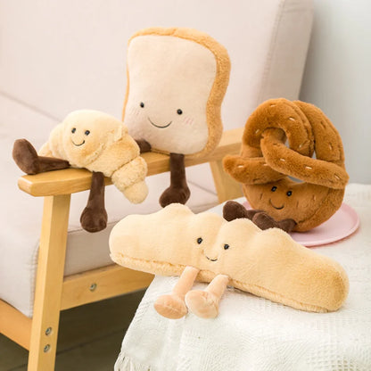 New Cartoon Egg Stuffed Toy – Breakfast Bread & Toast Plush Doll, Fun Pillow for Baby Comfort & Xmas Gifts