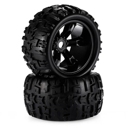 4pcs 1/8 Scale 17mm Hex RC Truck Tires & Wheels Set – Glued for Traxxas Maxx, Tmaxx, E-Revo, Revo 3.3, JLB Cheetah Monster