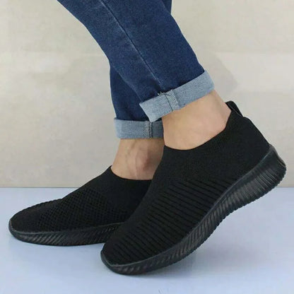 Women’s Fashion Sneakers — Casual Walking Flat Platform Sock-Style Chunky Slip-On Shoes