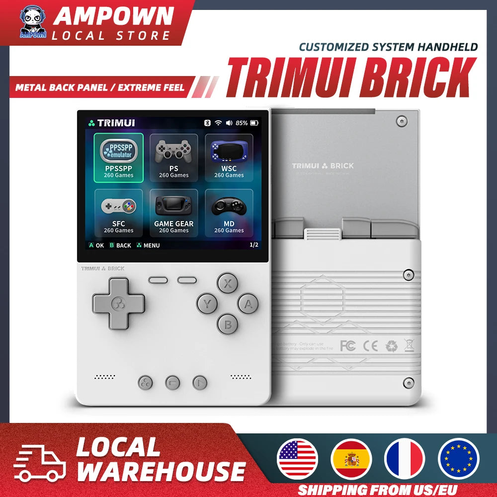 TRIMUI BRICK Handheld Game Console – 3.2'' IPS Screen, Linux System, LED Lighting, Metal Back Panel, Free Keycap Gifts