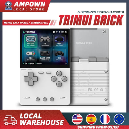 TRIMUI BRICK Handheld Game Console – 3.2'' IPS Screen, Linux System, LED Lighting, Metal Back Panel, Free Keycap Gifts