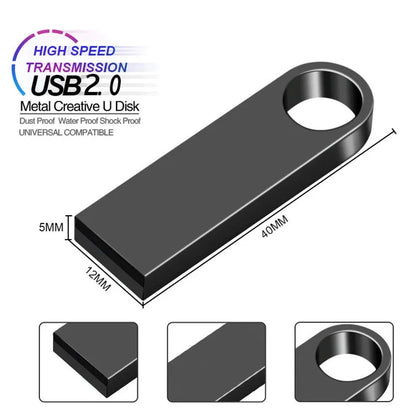 USB Flash Drive – Metal Pen Drive 4GB to 128GB Memory Stick, High-Speed USB Stick