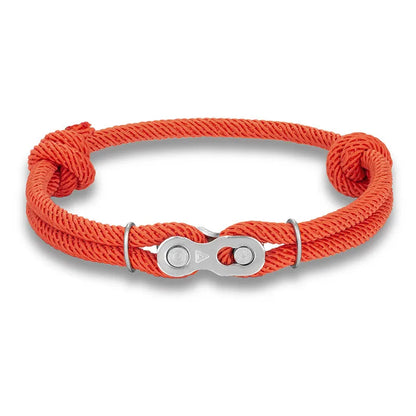 MKENDN Bicycle Chain Bracelet - Adjustable Punk Rock Nautical Rope Wristband with Magic Buckle