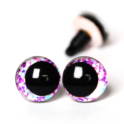 20pcs 3D Cartoon Glitter Doll Safety Eyes – Strange Eyes with Hard Washer, 16mm-30mm for Toys