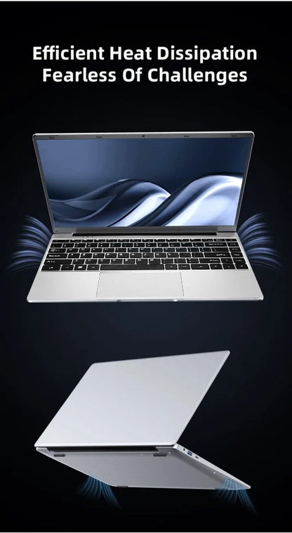 14.1" Windows 11 Laptop – Intel Celeron N4000, 12GB RAM, 512GB SSD, Full HD Notebook for Office & Study