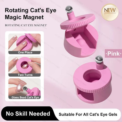 Cat Eye Nail Magnet - Rotating Wide Light Glass Bead Magnetic Tool for Gel Polish Nail Art