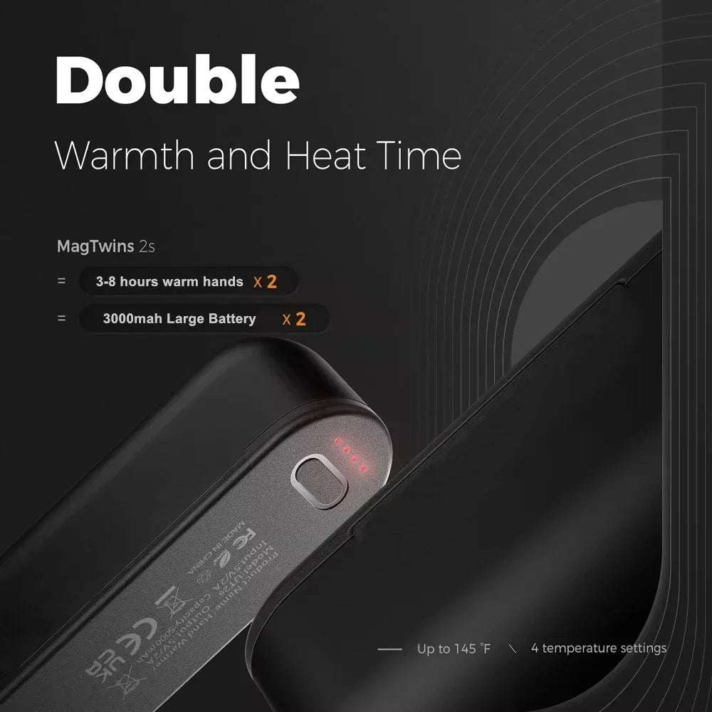 2-in-1 Portable Magnetic Rechargeable Hand Warmer – Compact Electric Pocket Heater for Outdoors & Tech Gifts