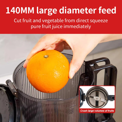Cold Press Juicer — Slow Chewer with 140mm Large Bore Feed for Whole Fruits & Vegetables, Easy-Clean Design