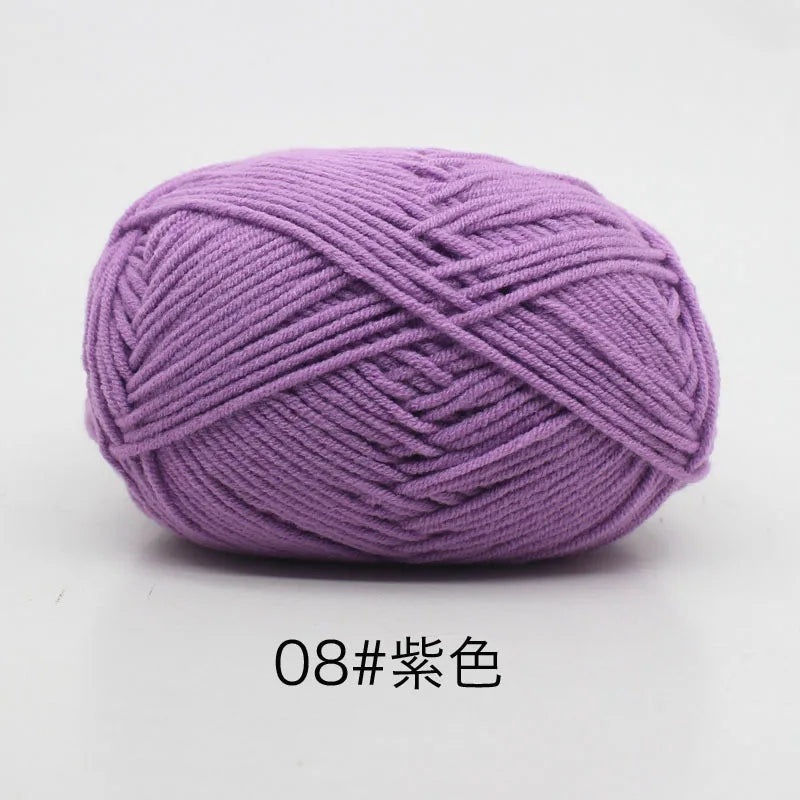 40-50g/Set 4ply Milk Cotton Knitting Yarn – Dyed Lanas for Crochet, Sweaters, Hats & Dolls, Affordable Craft Supplies