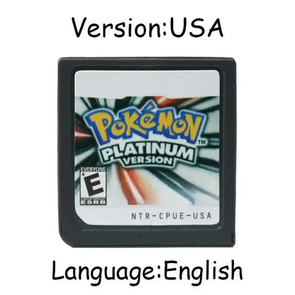 Pokemon Series DS Game Cartridge – Platinum, Pearl, Diamond, HeartGold, SoulSilver, Multilingual for NDS/3DS Consoles