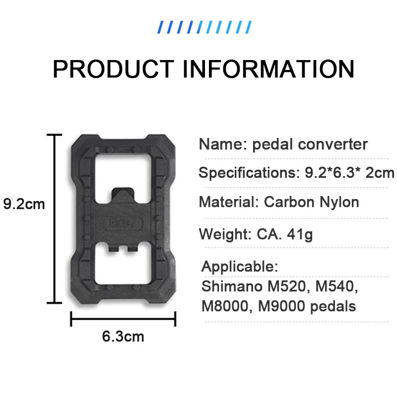 MTB Pedal Converter - Clipless to Flat Pedal Adapter for Shimano M520 M540 M8000 M9000