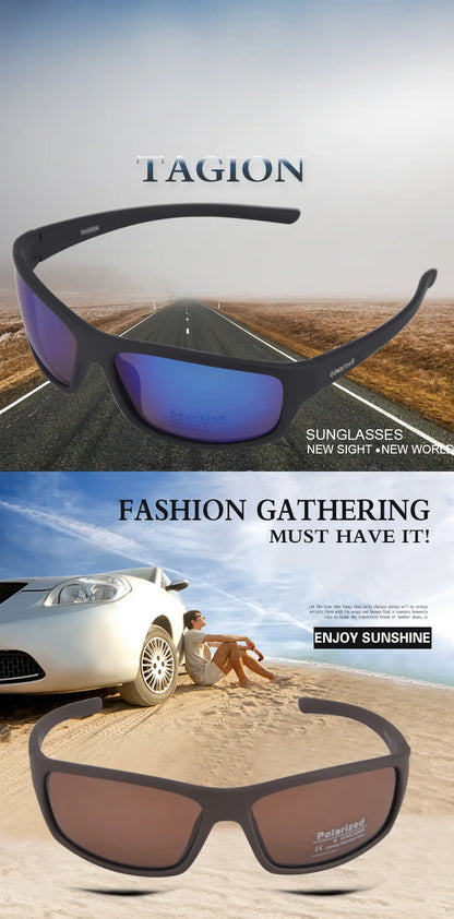 Men's Polarized Sport Sunglasses – UV400 Hiking Glasses with Polaroid Lenses, TG5104 Hipster Style