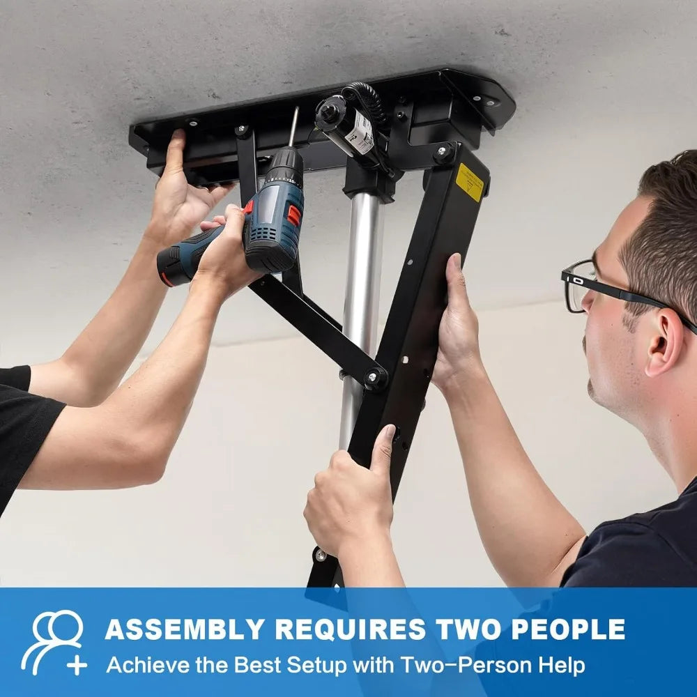 Motorized Electric Ceiling TV Mount with Remote – Flip Down Bracket for 32–70 Inch Flat & Curved Screens, Adjustable Roof Installation