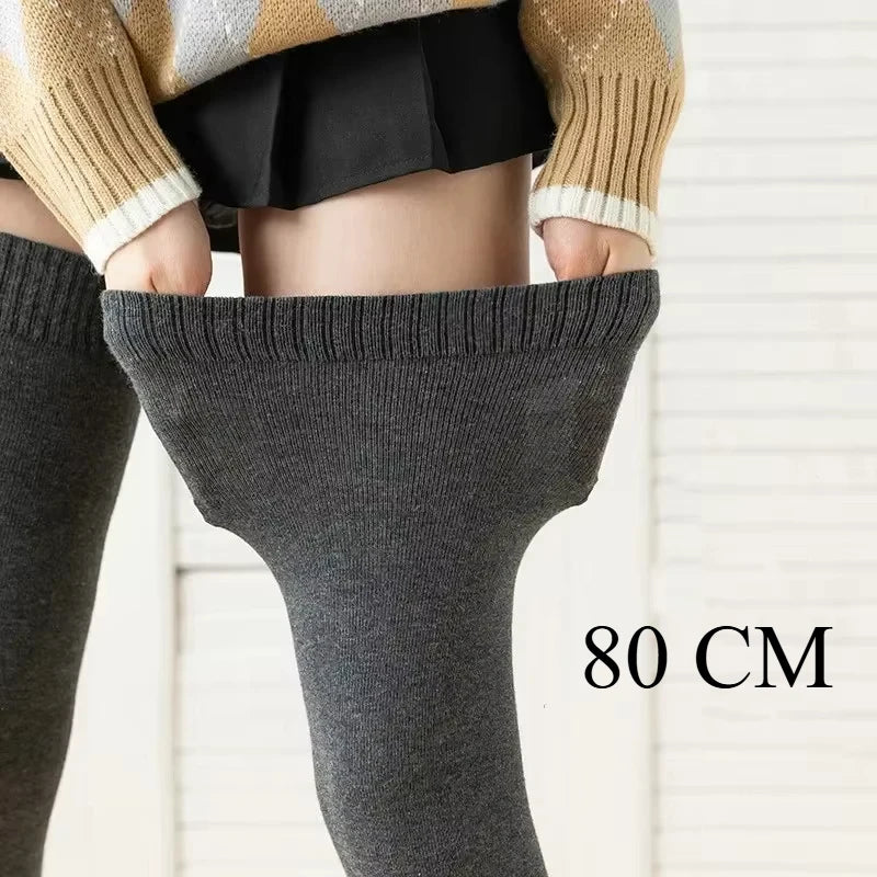 80cm Over-the-Knee High Socks – Silicone Anti-Slip Cotton High Tube Stockings, High Elasticity Loose Fit Women’s Extended Socks