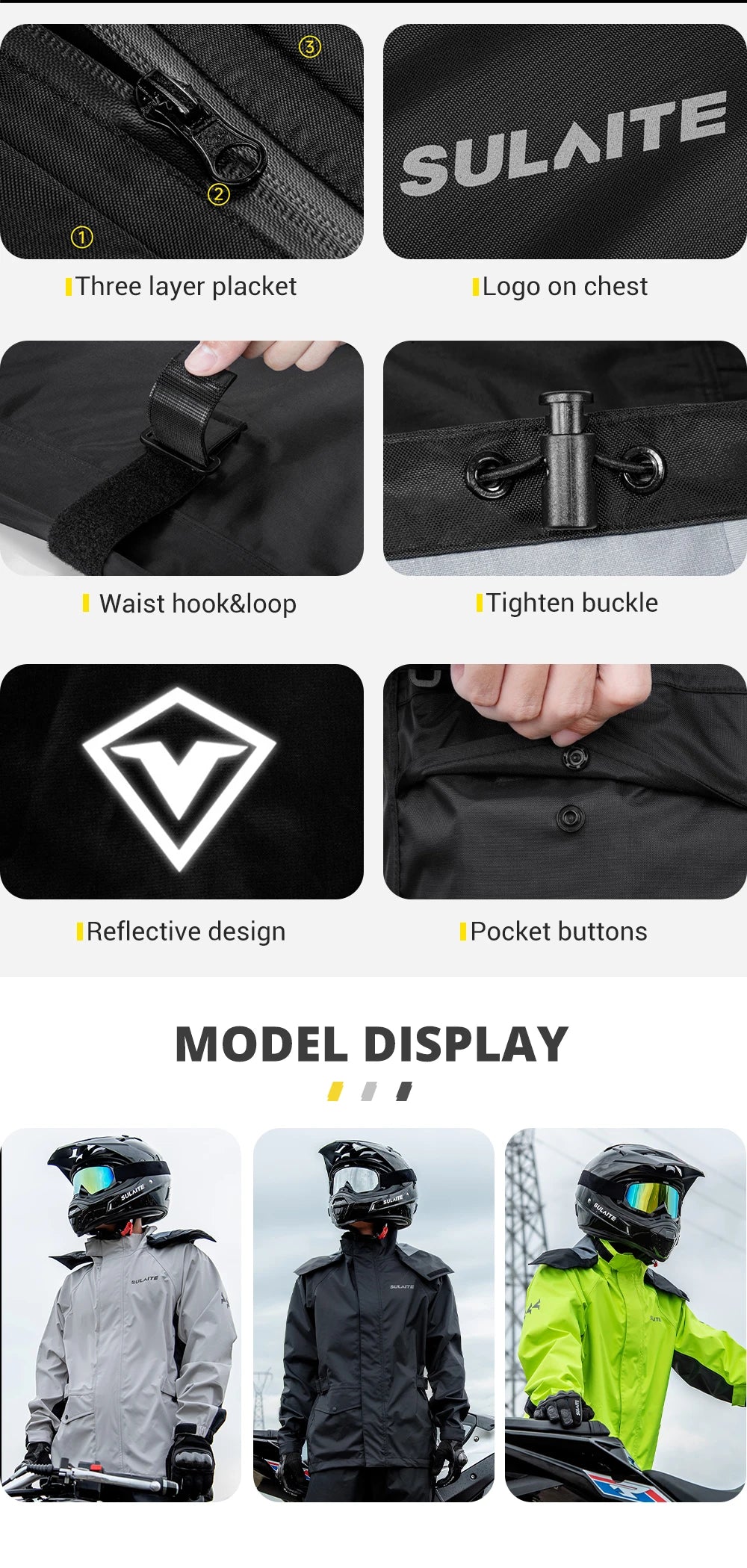 Waterproof Motorcycle Raincoat Suit – Men & Women Moto Raincoat Jacket & Pants Set for Bikers