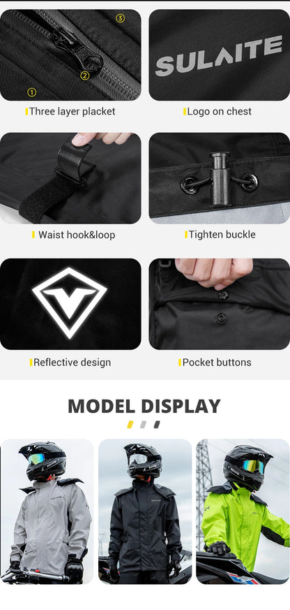 Waterproof Motorcycle Raincoat Suit – Men & Women Moto Raincoat Jacket & Pants Set for Bikers