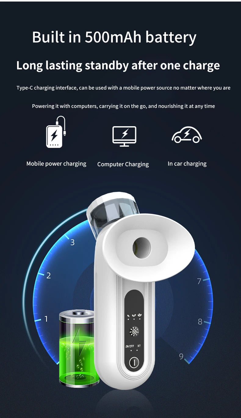 Portable Hot & Cold Eye Mist Sprayer – Nano Hydrating Steam Compress for Eye Care & Fatigue Relief