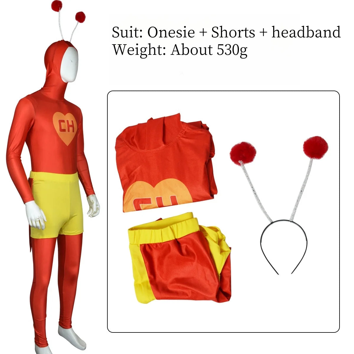 Comedian Bee Cosplay Costume - Mexican Chespirito Jumpsuit & Shorts Halloween Party Outfit
