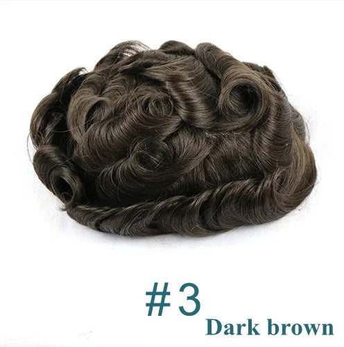 Men's Human Hair Toupee - 0.1mm Thin PU Base Undetectable Durable Hair System