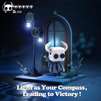 370PCS Hollow Knight Building Blocks Set – Ghost Model with Street Lighting, DIY Educational Toy for Kids