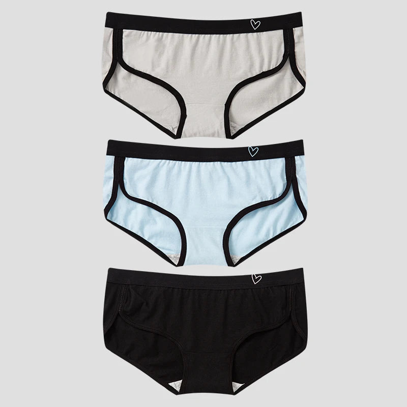 BANNIROU 3Pcs Women’s Cotton Briefs - Soft Breathable Low-Rise Sports Fitness Panties & Everyday Lingerie Underwear
