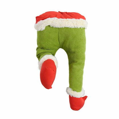 Christmas Elf Leg Plush Toy – Santa Claus Green Tree Decoration Prop for Kids, Holiday Home Decor