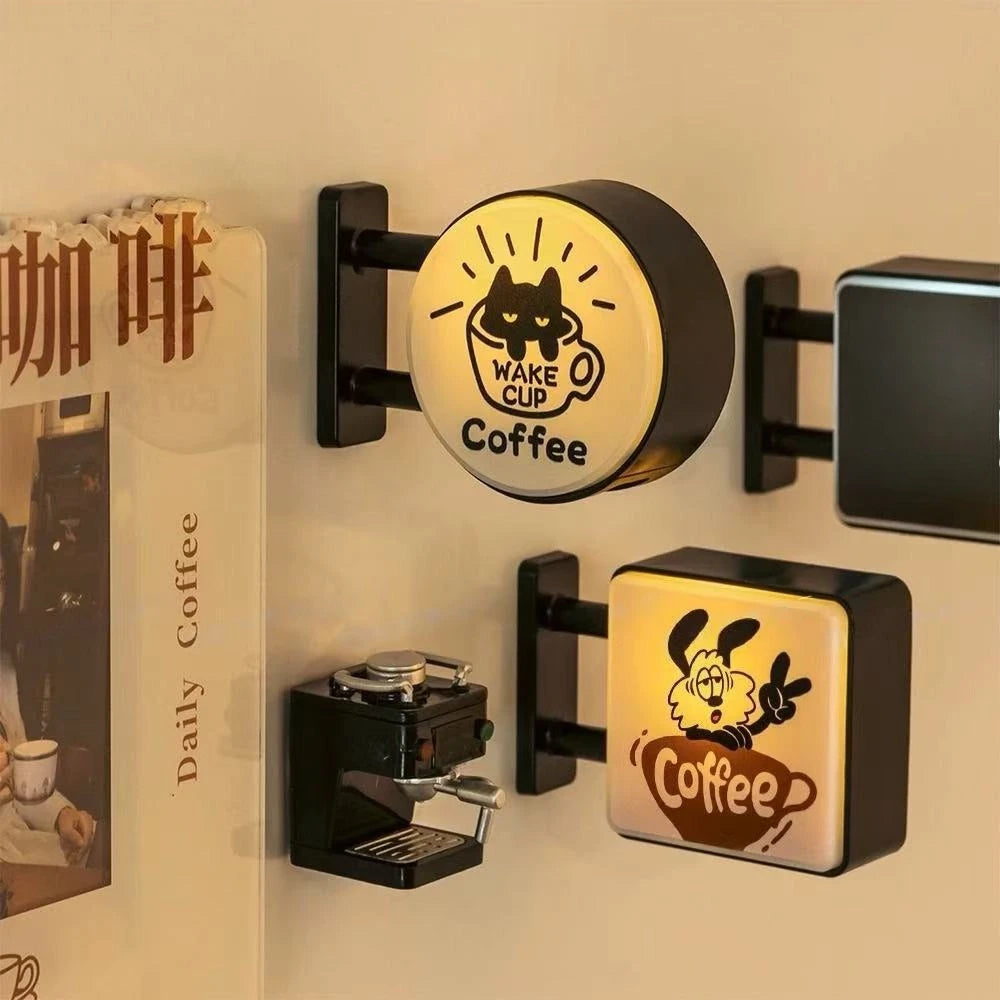 Mini Coffee Lightbox Fridge Magnet - Creative Luminous Magnetic Souvenir for Home Decor and Gifts