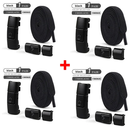 8mm No-Tie Elastic Shoelaces – Press Lock Flat Laces for Sneakers, Kids & Adults
