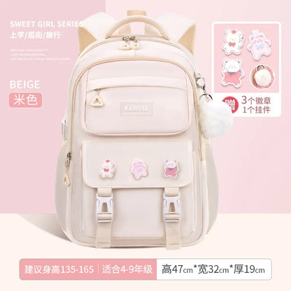 Girls’ School Backpack Set – Kawaii Water-Resistant Bookbags for Elementary Kids, Primary School Bag