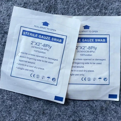 20PCS 8-Layer Sterile Cotton Gauze Pads - Waterproof Medical Wound Dressing, First Aid Supplies 5/7.5/10cm